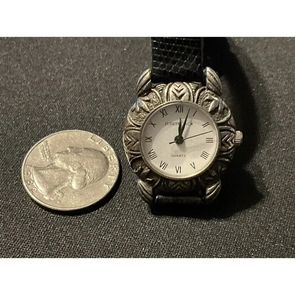 Vintage Judith Jack Watch w/ Leather Band (Parts or repair)